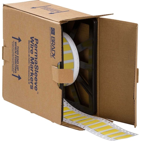 Brady PermaSleeve Wire Marker Polyolefin 0.645 in H x 1 in W YL Roll of 2000 Each CGS-375-2-YL-2